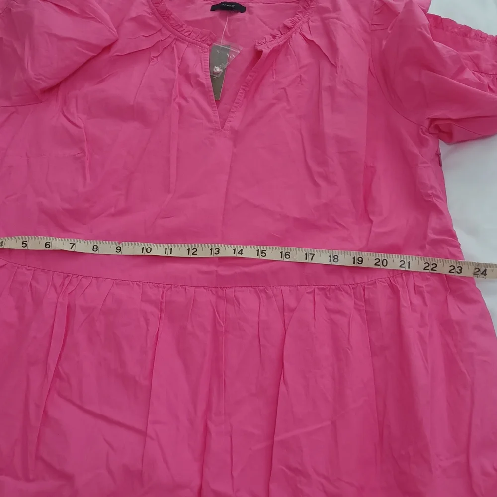 J. Crew Hot Pink Ruffle Tiered Mini Dress
